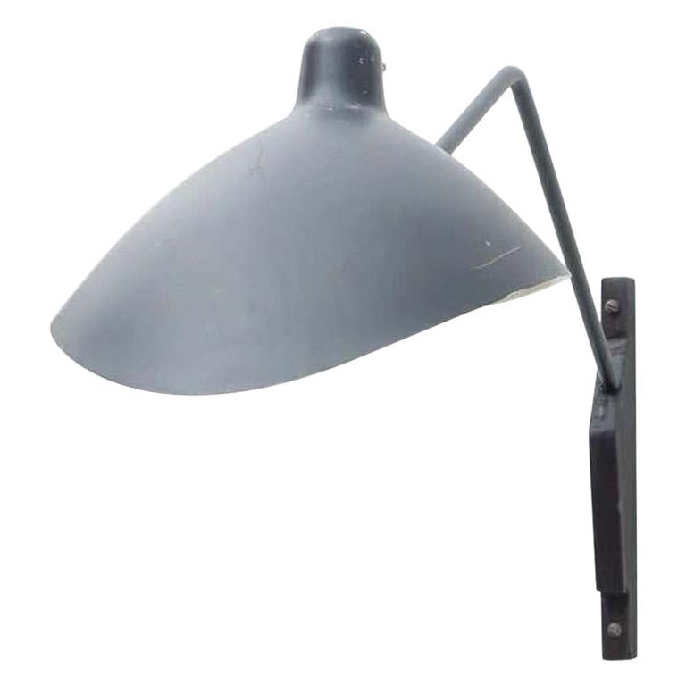 Mid-Century Black Metal Wall Lamp in the style of Serge Mouille, 1950s