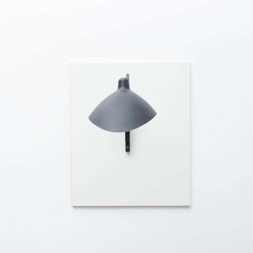 Mid-Century Black Metal Wall Lamp in the style of Serge Mouille, 1950s