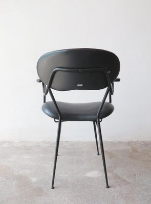 Mid-Century Black Painted Iron Frame and Black Skai Armchair by Gastone Rinaldi, 1950s-GGK-1804585