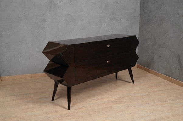 Mid-Century Black Shellac Chest of Drawers, 1970s-UH-1384336