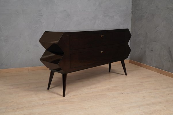 Mid-Century Black Shellac Chest of Drawers, 1970s-UH-1384336