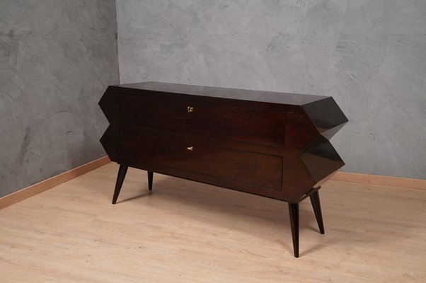 Mid-Century Black Shellac Chest of Drawers, 1970s-UH-1384336