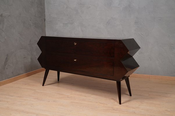 Mid-Century Black Shellac Chest of Drawers, 1970s-UH-1384336