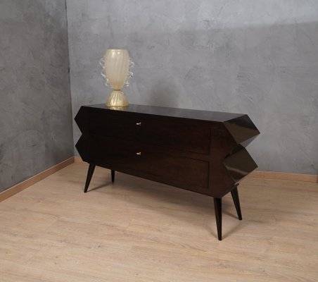 Mid-Century Black Shellac Chest of Drawers, 1970s-UH-1384336