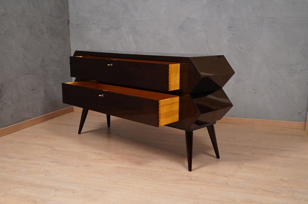 Mid-Century Black Shellac Chest of Drawers, 1970s-UH-1384336