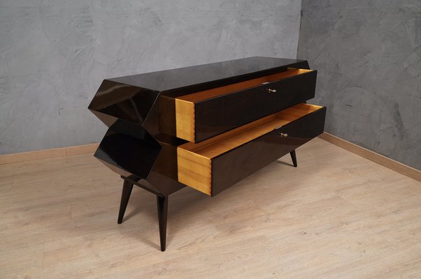 Mid-Century Black Shellac Chest of Drawers, 1970s-UH-1384336