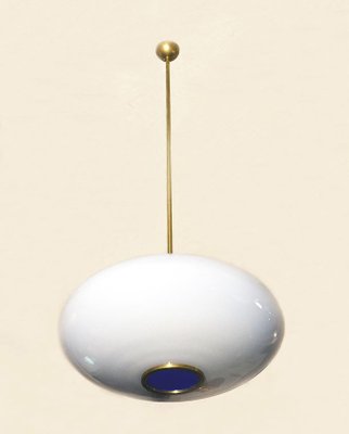 Mid-Century Blown Glass and Brass Ceiling Lamp from Stilnovo-HS-838435