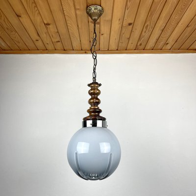 Mid-Century Blue and Grey Murano Pendant Lamp from Mazzega, Italy, 1970s-WQC-957615