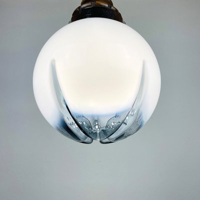 Mid-Century Blue and Grey Murano Pendant Lamp from Mazzega, Italy, 1970s-WQC-957615