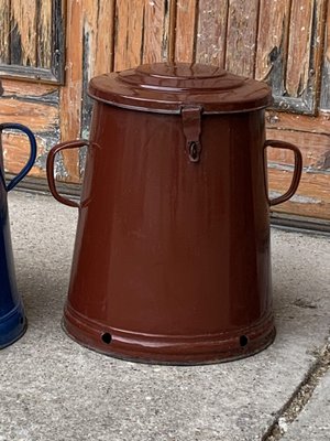 Mid-Century Blue Enamel Bins, 1950s, Set of 3-OXJ-1287036