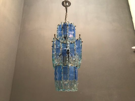 Mid-Century Blue Glass Ceiling Lamp, 1970s-JJC-669738