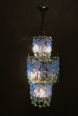 Mid-Century Blue Glass Ceiling Lamp, 1970s-JJC-669738