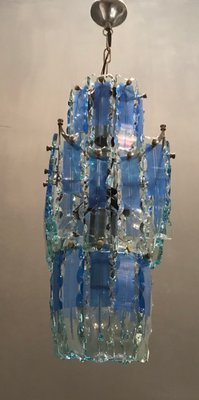 Mid-Century Blue Glass Ceiling Lamp, 1970s-JJC-669738