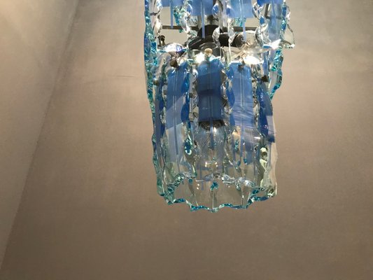 Mid-Century Blue Glass Ceiling Lamp, 1970s-JJC-669738