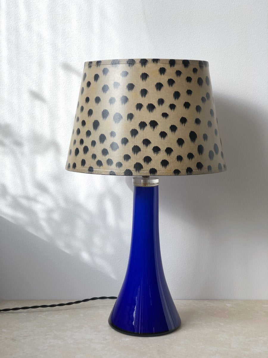 Mid-Century Blue Glass Table Lamp from Lindshammar, 1960s