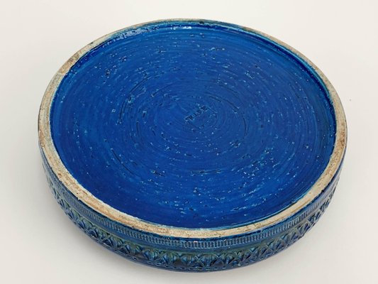 Mid-Century Blue Glazed Ceramic Ashtray by Aldo Londi for Bitossi, Italy, 1960s-JDR-1126089