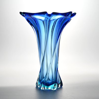 Mid-Century Blue Sommerso Murano Glass Vase, 1960s-IXK-1788424