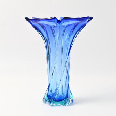 Mid-Century Blue Sommerso Murano Glass Vase, 1960s-IXK-1788424