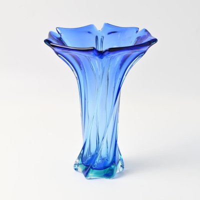 Mid-Century Blue Sommerso Murano Glass Vase, 1960s-IXK-1788424