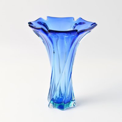 Mid-Century Blue Sommerso Murano Glass Vase, 1960s-IXK-1788424