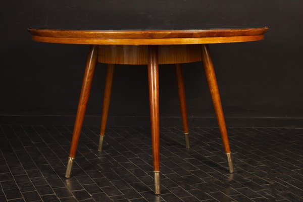 Mid-Century Blue Top Dining or Center Table-MBH-1031739