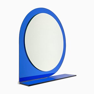 Mid-Century Blue Wall Mirror & Shelf by Sena Cristal, 1970s-LYQ-1274913