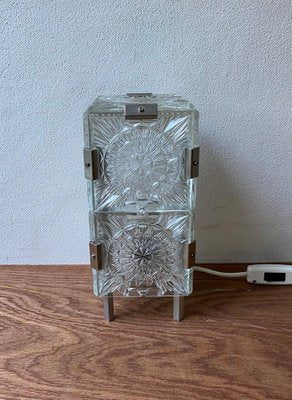 Mid-Century Bohemian Glass Table Lamp by Kamenicky Senov for Kamenický Šenov-LL-894270