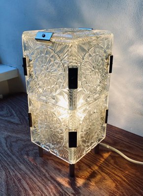 Mid-Century Bohemian Glass Table Lamp by Kamenicky Senov for Kamenický Šenov-LL-894270