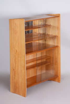 Mid-Century Bookcase in Ash & Glass, Czech, 1950s-WHY-1777972