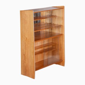 Mid-Century Bookcase in Ash & Glass, Czech, 1950s-WHY-1777972