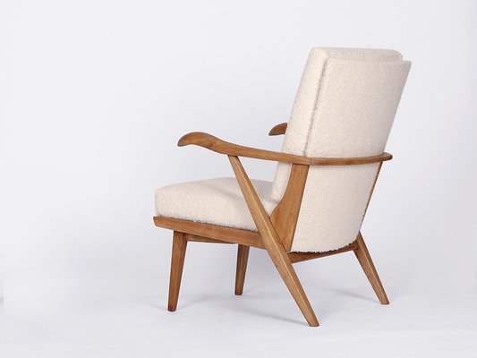 Mid-Century Boucle Armile Chair, 1960s-TW-1122327