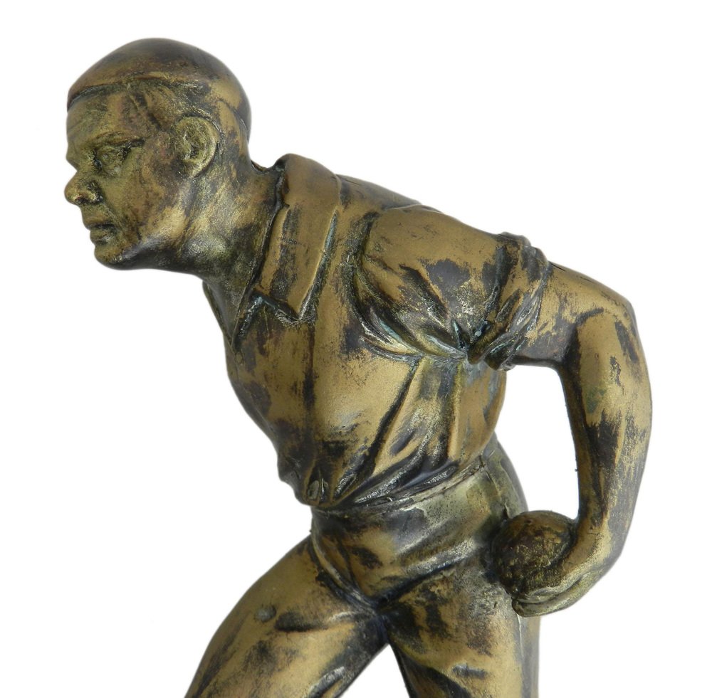 Mid-Century Boules Player in Spelter, France, 1950s