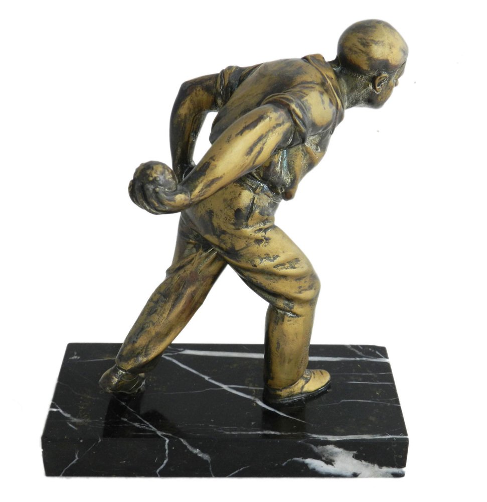 Mid-Century Boules Player in Spelter, France, 1950s