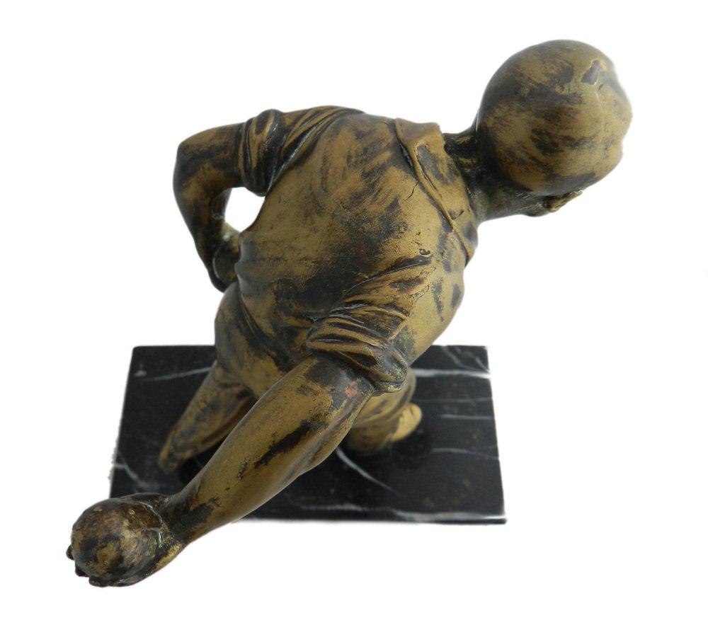 Mid-Century Boules Player in Spelter, France, 1950s