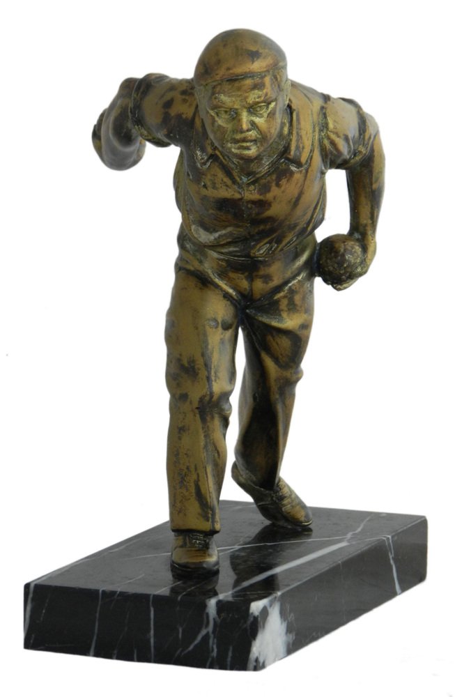 Mid-Century Boules Player in Spelter, France, 1950s