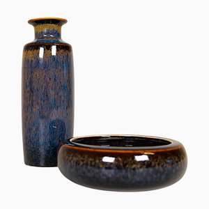 Mid-Century Bowl and Vase by Carl-Harry Stålhane for Rörstrand, Sweden, 1950s, Set of 2-UYK-1110702