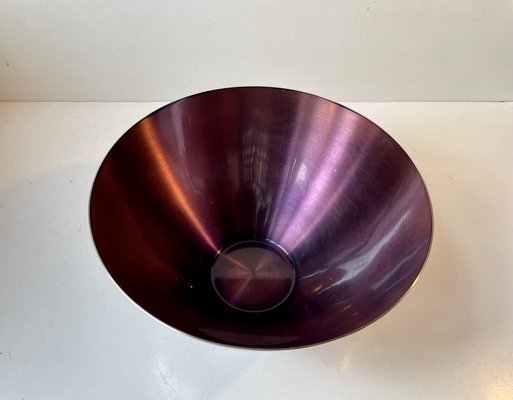 Mid-Century Bowl in Silver Plate & Purple Enamel from Dgs, 1950s-LCR-1034759