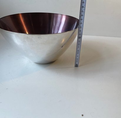 Mid-Century Bowl in Silver Plate & Purple Enamel from Dgs, 1950s-LCR-1034759