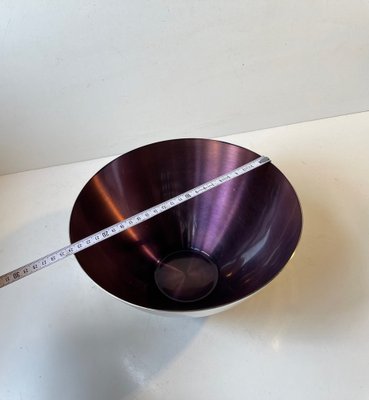 Mid-Century Bowl in Silver Plate & Purple Enamel from Dgs, 1950s-LCR-1034759