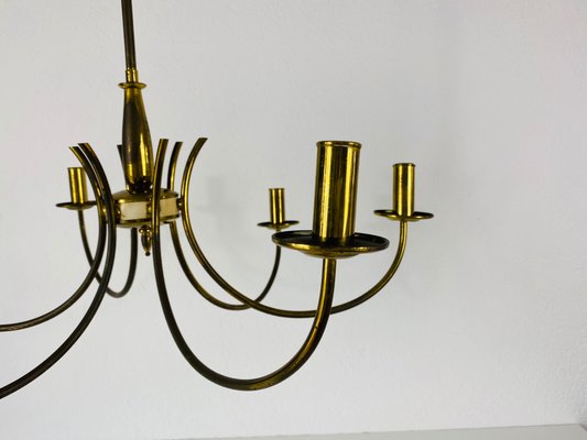 Mid-Century Brass 6-Arm Sputnik Chandelier, 1960s-PUK-690063