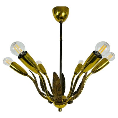 Mid-Century Brass 8-Arm Sputnik Chandelier from Vereinigte Werkstätte, 1960s-PUK-1352376