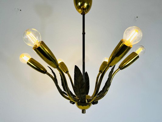 Mid-Century Brass 8-Arm Sputnik Chandelier from Vereinigte Werkstätte, 1960s-PUK-1352376