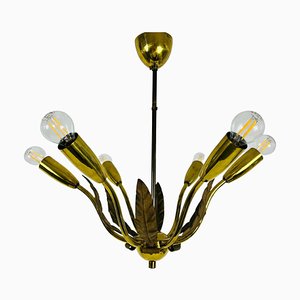 Mid-Century Brass 8-Arm Sputnik Chandelier from Vereinigte Werkstätte, 1960s-PUK-1352376