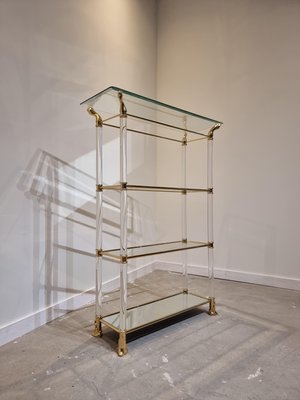 Mid-Century Brass & Acrylic Etagere, 1970s-GNW-1159947