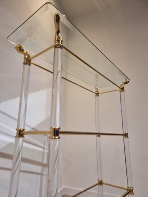 Mid-Century Brass & Acrylic Etagere, 1970s-GNW-1159947