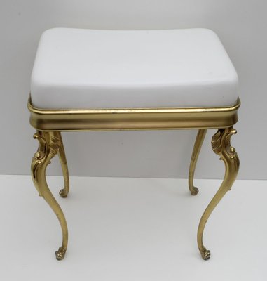 Mid-Century Brass and Acrylic Glass Stool, 1950s-FER-627035