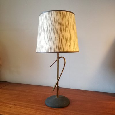 Mid-Century Brass and Cast Steel Lamp, 1950s-NTQ-2028431