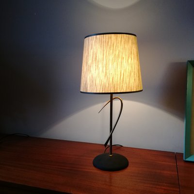 Mid-Century Brass and Cast Steel Lamp, 1950s-NTQ-2028431