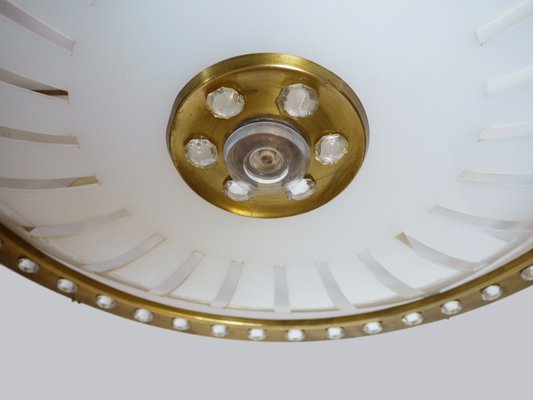 Mid-Century Brass and Crystal Ceiling Lamp by Emil Stejnar for Rupert Nikoll, 1950s-DEK-548878