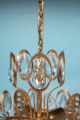 Mid-Century Brass and Crystal Chandelier in the style of Gaetano Sciolari for Palwa-HGA-552863